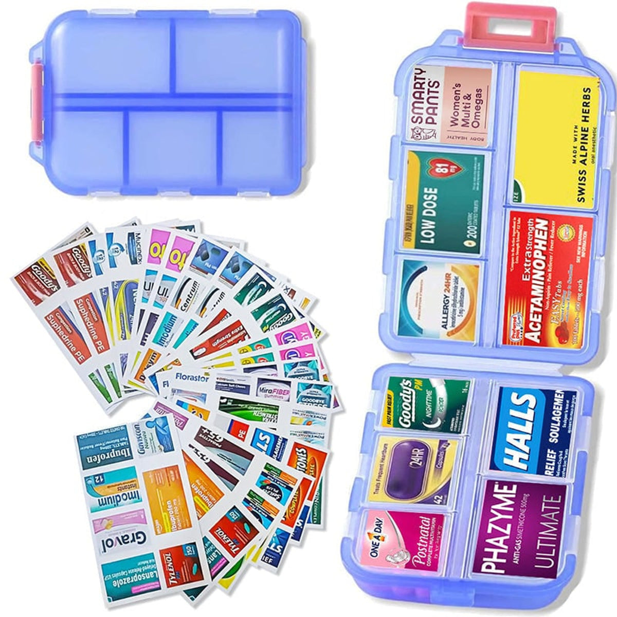10-Compartment Pill Organizer With Customisable Labels Water-Resistant Travel Case - Image 6