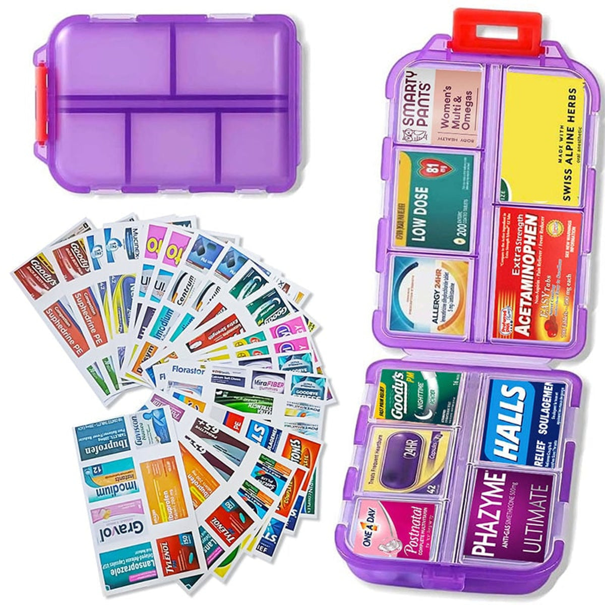 10-Compartment Pill Organizer With Customisable Labels Water-Resistant Travel Case - Image 8