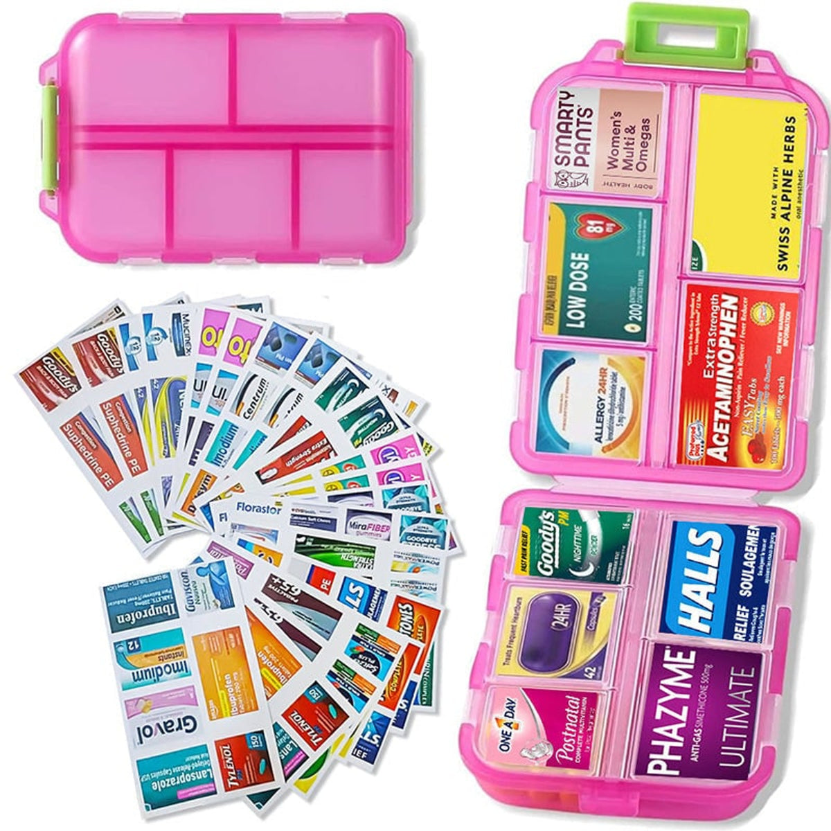 10-Compartment Pill Organizer With Customisable Labels Water-Resistant Travel Case - Image 7