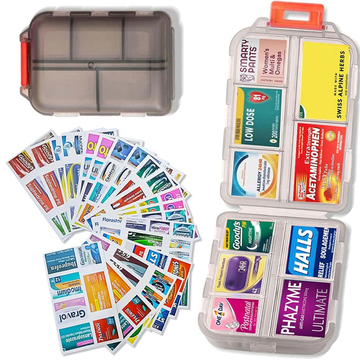 10-Compartment Pill Organizer With Customisable Labels Water-Resistant Travel Case - Image 4