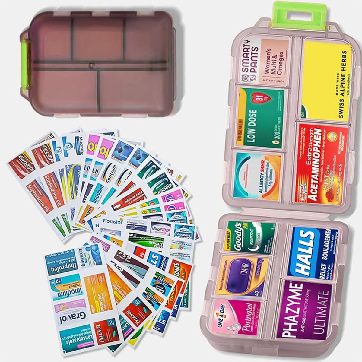 10-Compartment Pill Organizer With Customisable Labels Water-Resistant Travel Case - Image 5