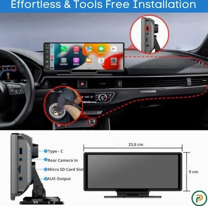 10.25" Wireless Carplay & Android Auto Car Display Screen - Image 9