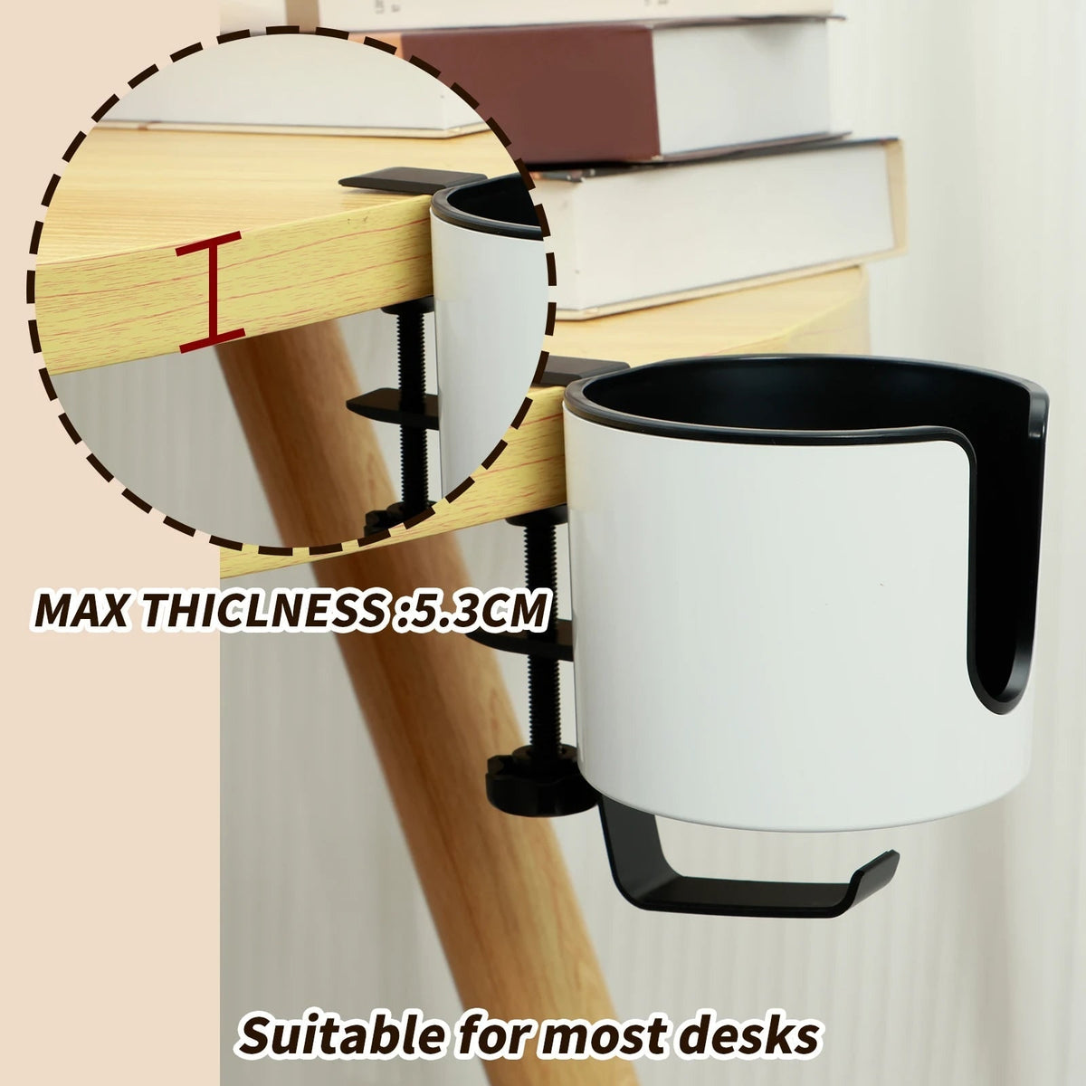 2-in-1 Desk Cup Holder With Headphone Hook And Adjustable Clamp - Image 8
