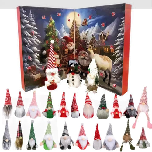 24 Handcrafted Gnome Christmas Advent Calendar With Lights And Cheerful Tunes - Image 2