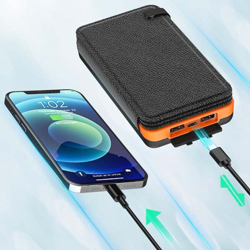 25000mAh Solar Power Bank With 4 Panels 10W Quick Charge Portable Charger For Outdoor Use - Image 2
