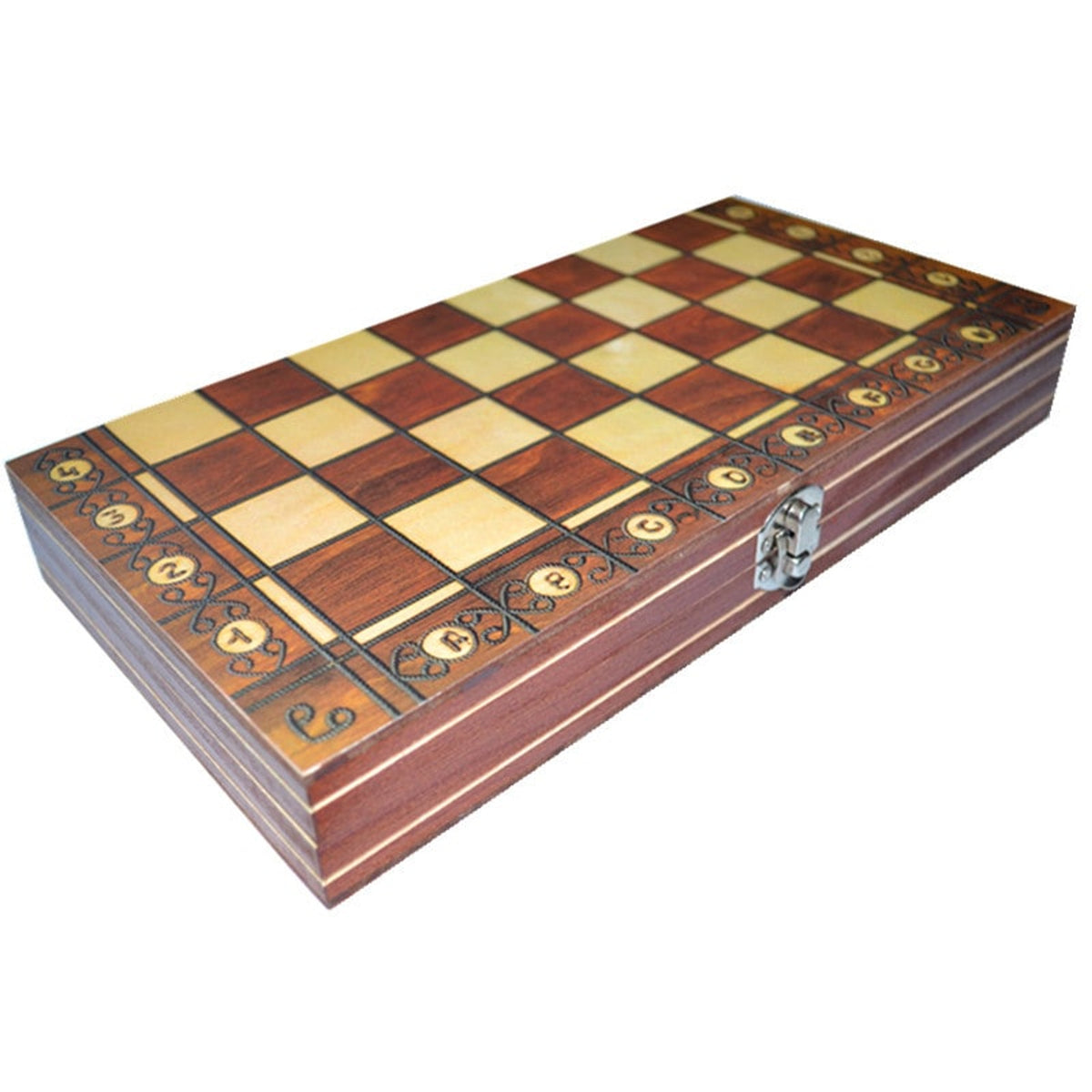 3 In 1 Chess Set Wooden Folding Magnetic Board Game - Image 5