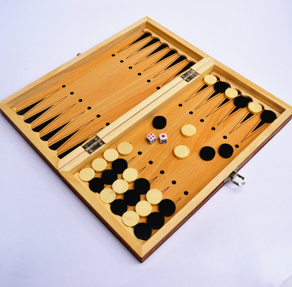 3 In 1 Chess Set Wooden Folding Magnetic Board Game - Image 7