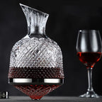 360 Degree Rotating Wine Decanter With Cut Crystal Glass - Image 2