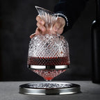 360 Degree Rotating Wine Decanter With Cut Crystal Glass - Image 3