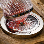 360 Degree Rotating Wine Decanter With Cut Crystal Glass - Image 4