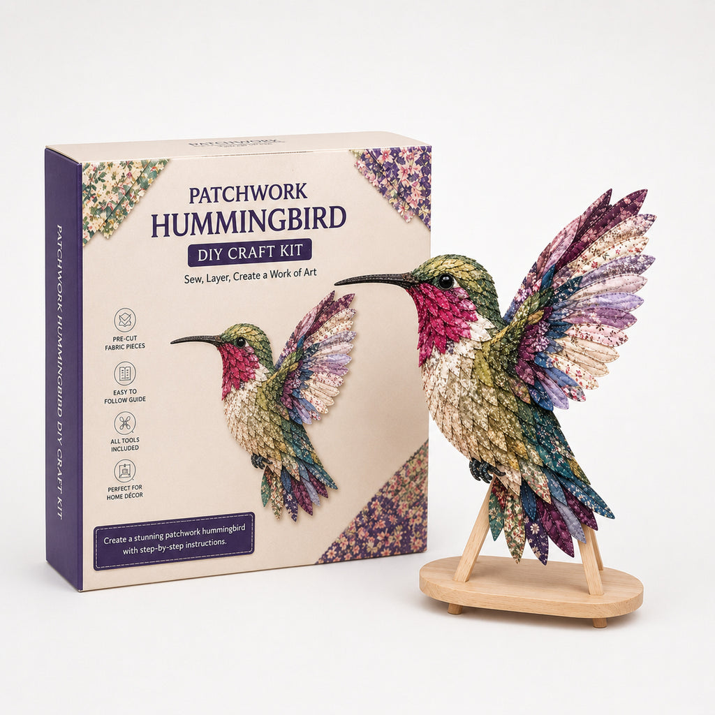 3D Fabric Patchwork Bird Kit By Wingmend No-Sew Craft With Real Raised Texture - Image 3