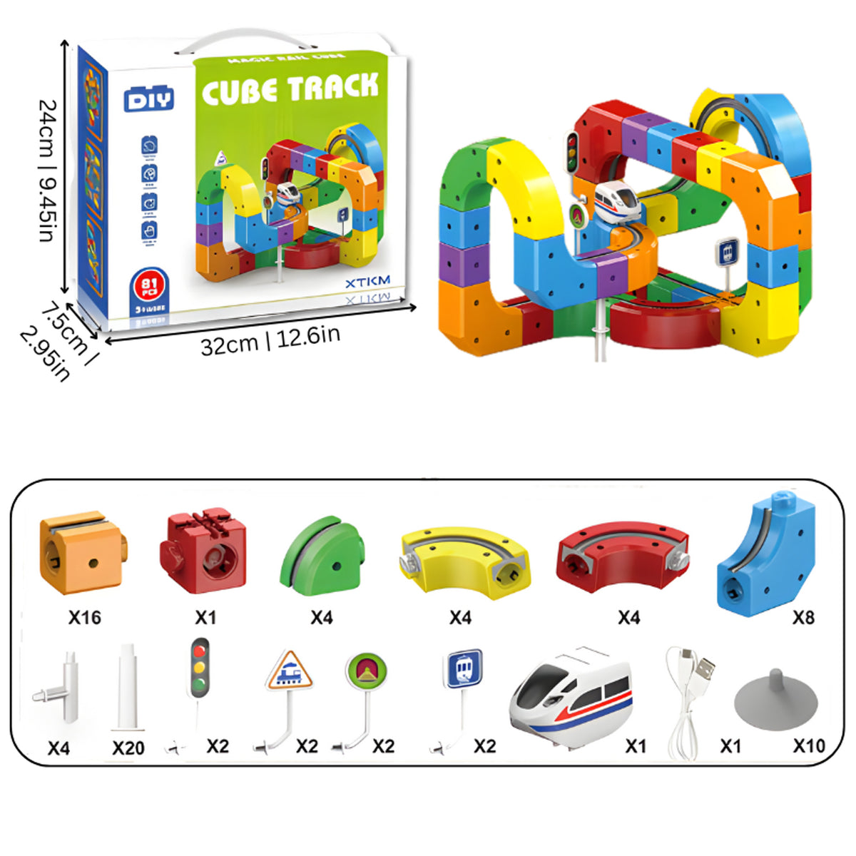 3D Train Building Set For Kids Stem Toy With Modular Tracks And Rechargeable Engine - Image 8