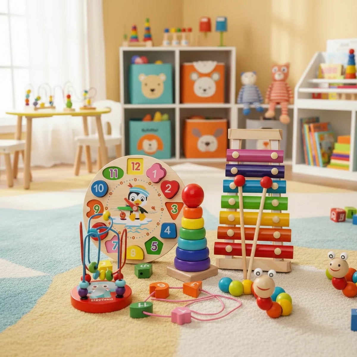 5-in-1 Wooden Montessori Activity Set For Sensory And Motor Development - Image 1