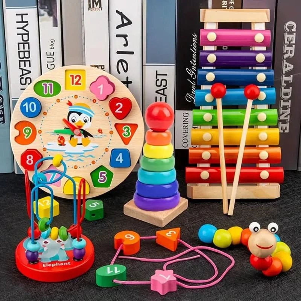 5-in-1 Wooden Montessori Activity Set For Sensory And Motor Development - Image 2
