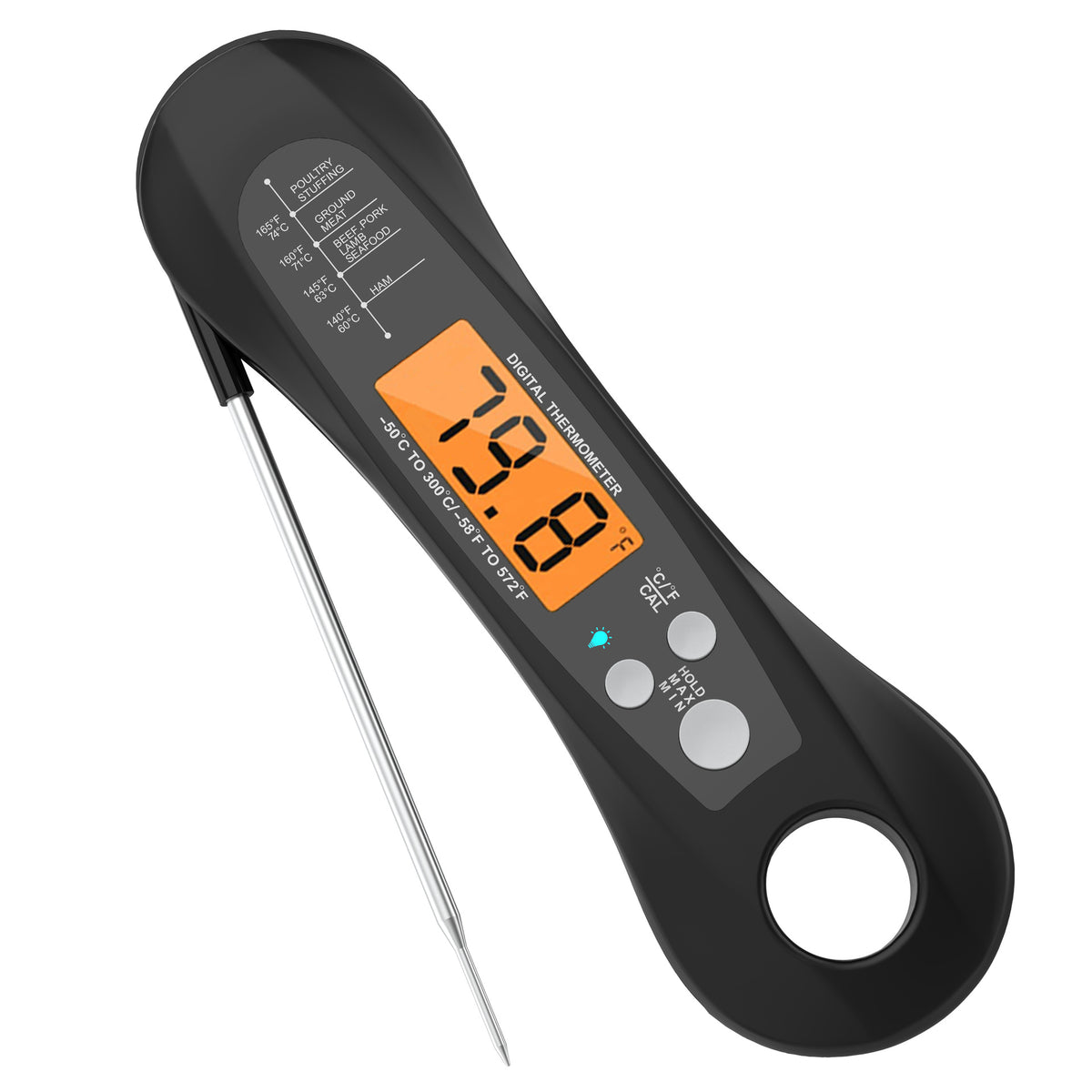 Digital Meat Thermometer Thermopro Precision Culinary Temperature Gauge With Instant Accuracy And Motion Sensor For Fast Reliable Cooking Readings — Black