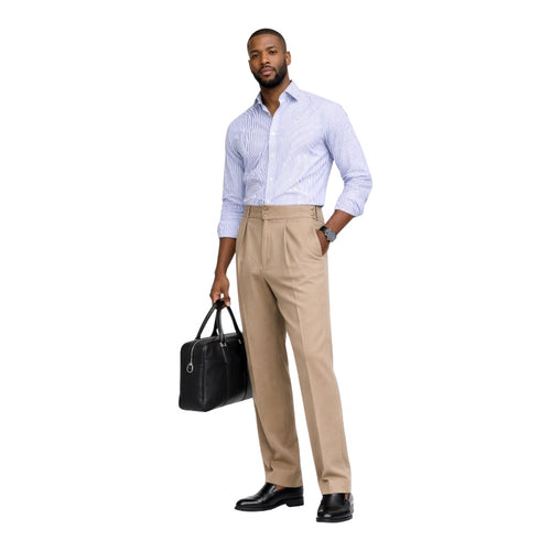 NOVA | Men’s High Waist Straight Leg Draped Trousers