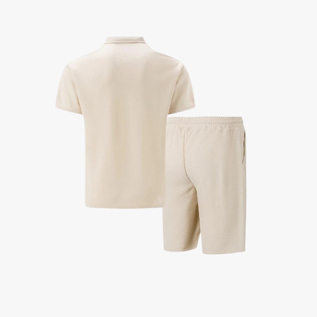 Men's Breathable Cotton Co-Ord Set | Relaxed Fit Polo Shirt and Shorts for Summer 2