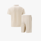 Men's Breathable Cotton Co-Ord Set | Relaxed Fit Polo Shirt and Shorts for Summer 2