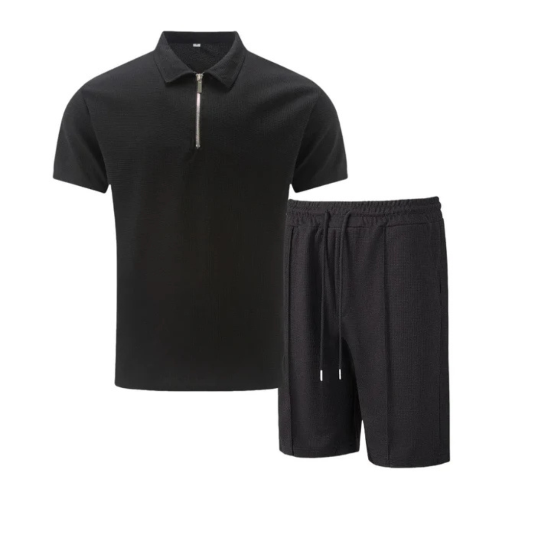 Men's Breathable Cotton Co-Ord Set | Relaxed Fit Polo Shirt and Shorts for Summer 4