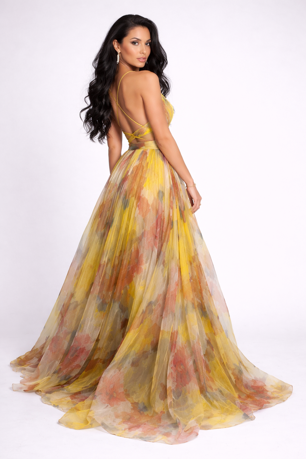 NOVA | Women’s Floral Maxi Dress – Spring Summer Long Dress with Tie Back