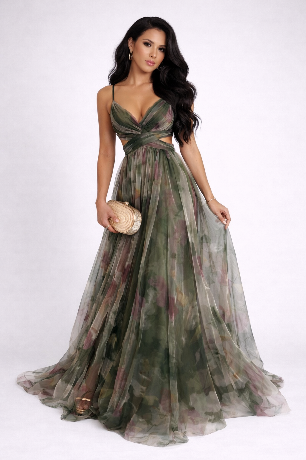 NOVA | Women’s Floral Maxi Dress – Spring Summer Long Dress with Tie Back