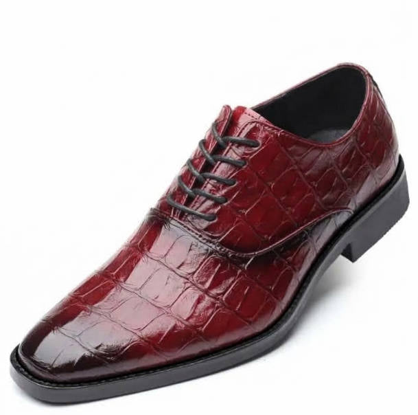Dress Shoes with Cushioned Leather Lining and Croc Embossed