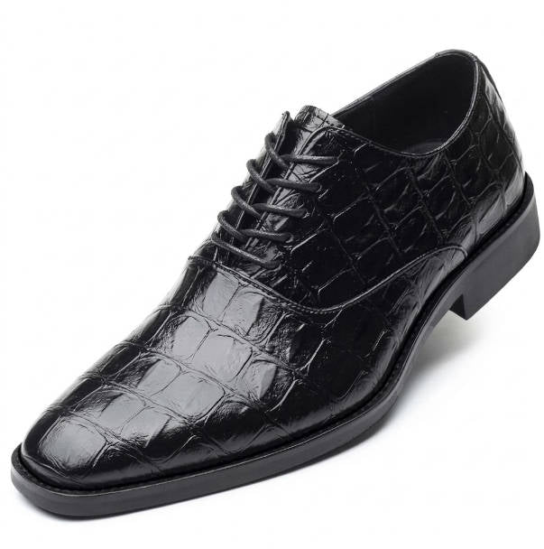 Dress Shoes with Cushioned Leather Lining and Croc Embossed