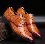 Dress Shoes with Cushioned Leather Lining and Croc Embossed