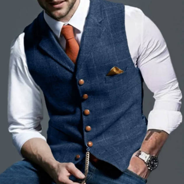 Men's Vest with Supportive Tailored Fit and V-Neckline