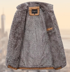 Suede Overcoat with Streamlined Tailored Fit and Epaulette Shoulders