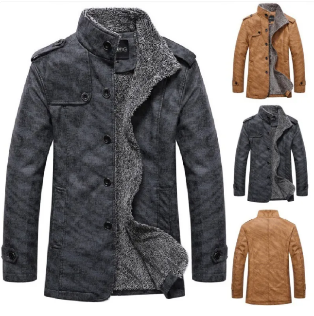 Suede Overcoat with Streamlined Tailored Fit and Epaulette Shoulders