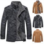 Suede Overcoat with Streamlined Tailored Fit and Epaulette Shoulders