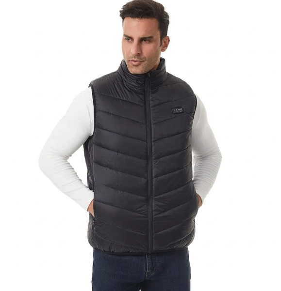 Herren beheizte Weste mit Akku und Steppdesign – Integrierte Heizzonen