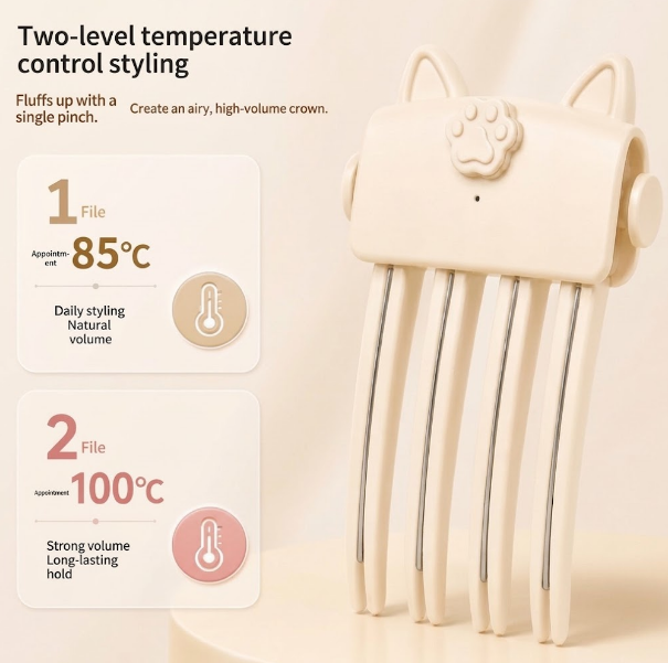 Wireless Heated Root Lift Clip For Fine Flat Hair