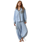 NOVA | Women's Checked Cotton Pyjama Set | Cozy Long Sleeve Sleepwear with Button Closure