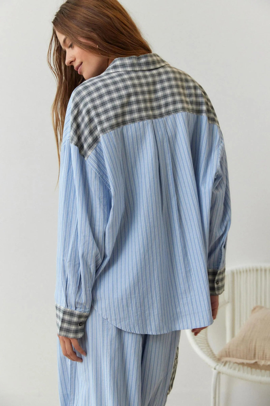 NOVA | Women's Checked Cotton Pyjama Set | Cozy Long Sleeve Sleepwear with Button Closure