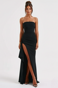 NOVA | Women's Strapless Maxi Dress – High Split Bodycon Evening Gown