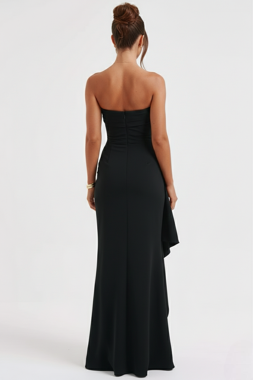 NOVA | Women's Strapless Maxi Dress – High Split Bodycon Evening Gown