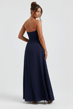 NOVA | Women's Strapless Maxi Dress – High Split Bodycon Evening Gown