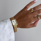 NOVA | Montre bracelet dorée pour femme – Montre élégante à cadran carré