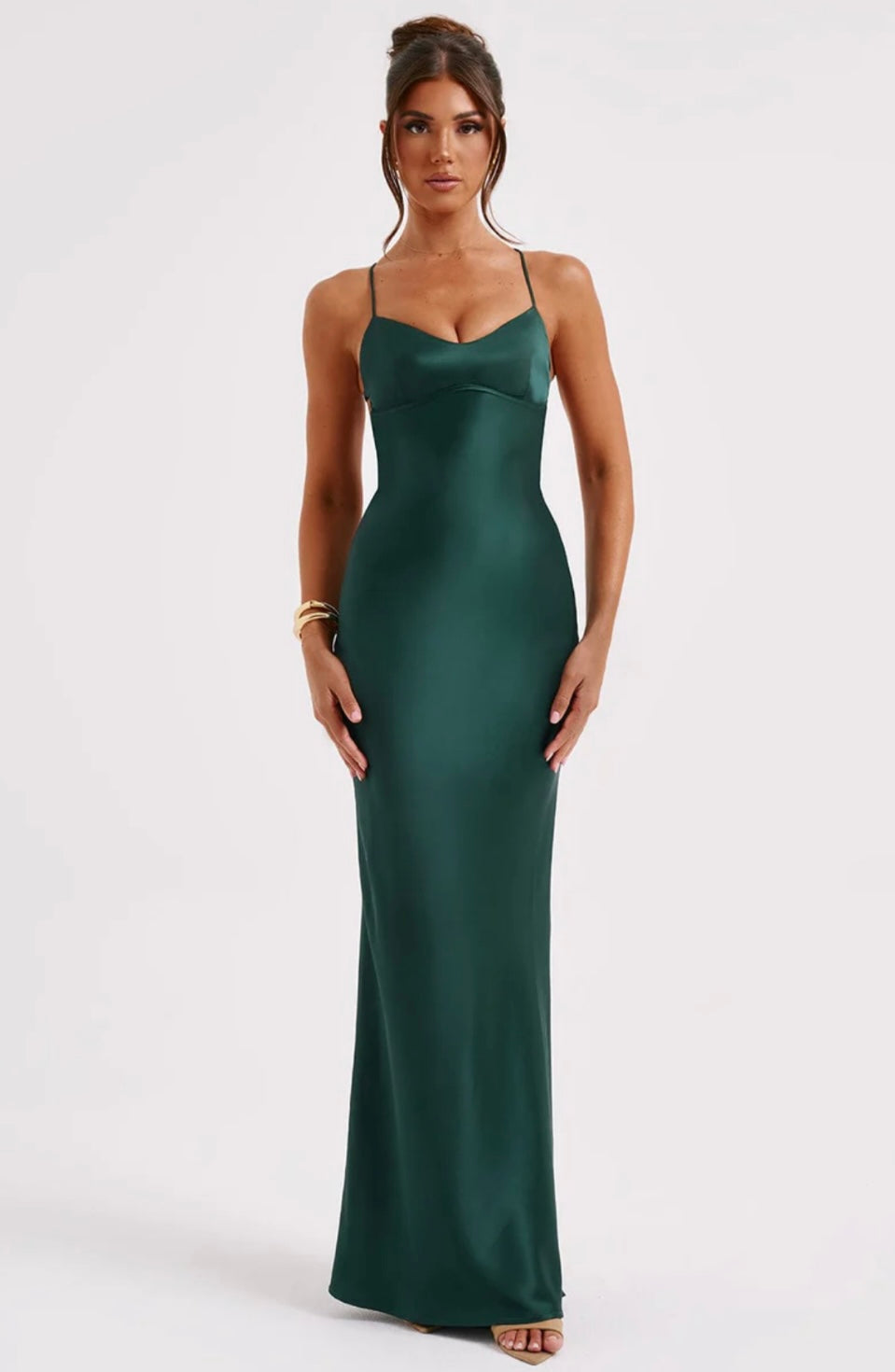 NOVA | Women's Blue Bodycon Midi Dress – Strappy V-Neck Elegant Fit