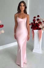 NOVA | Women's Blue Bodycon Midi Dress – Strappy V-Neck Elegant Fit