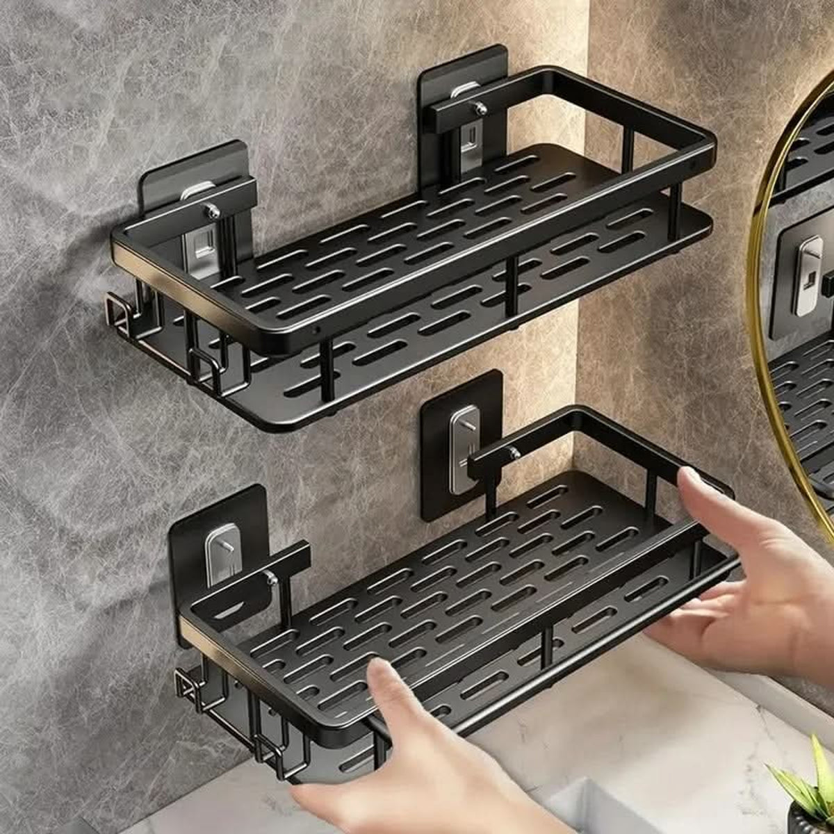 Adhesive Bathroom Shelf Drill-Free Shower Caddy For Shampoo And Toiletries - Image 6