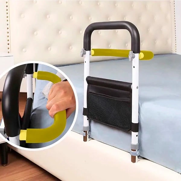 Adjustable Bed Rail With Storage Bag For Elderly And Mobility Support - Image 4