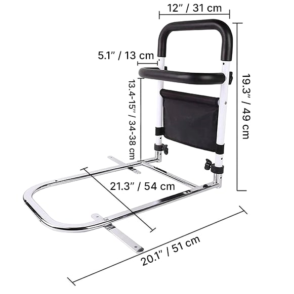 Adjustable Bed Rail With Storage Bag For Elderly And Mobility Support - Image 6