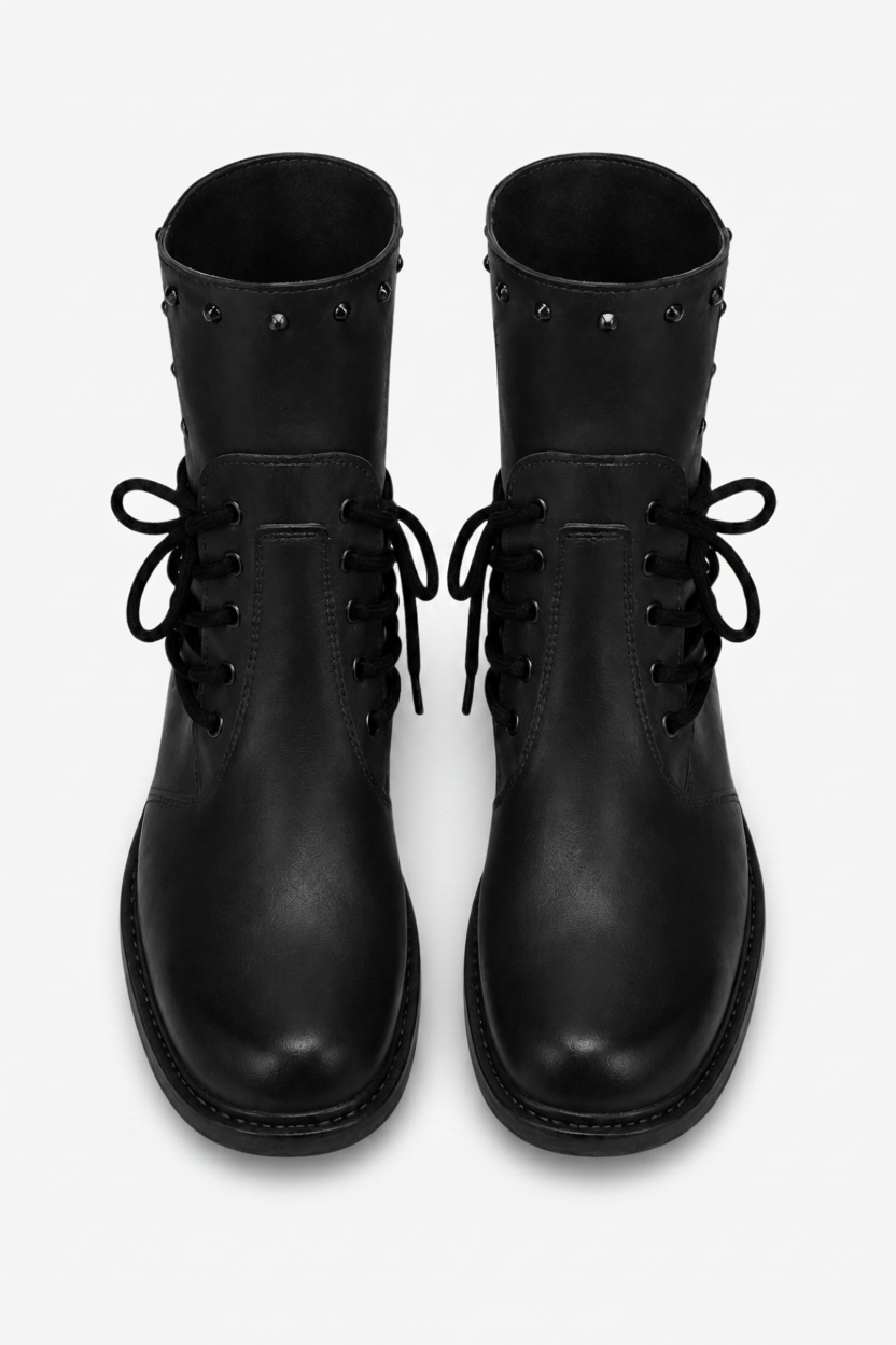 Ankle Boots with Block Heel and Leather Studs - Image 3