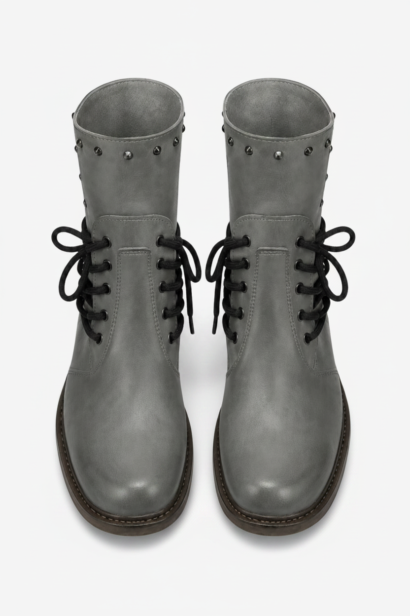 Ankle Boots with Block Heel and Leather Studs - Image 6