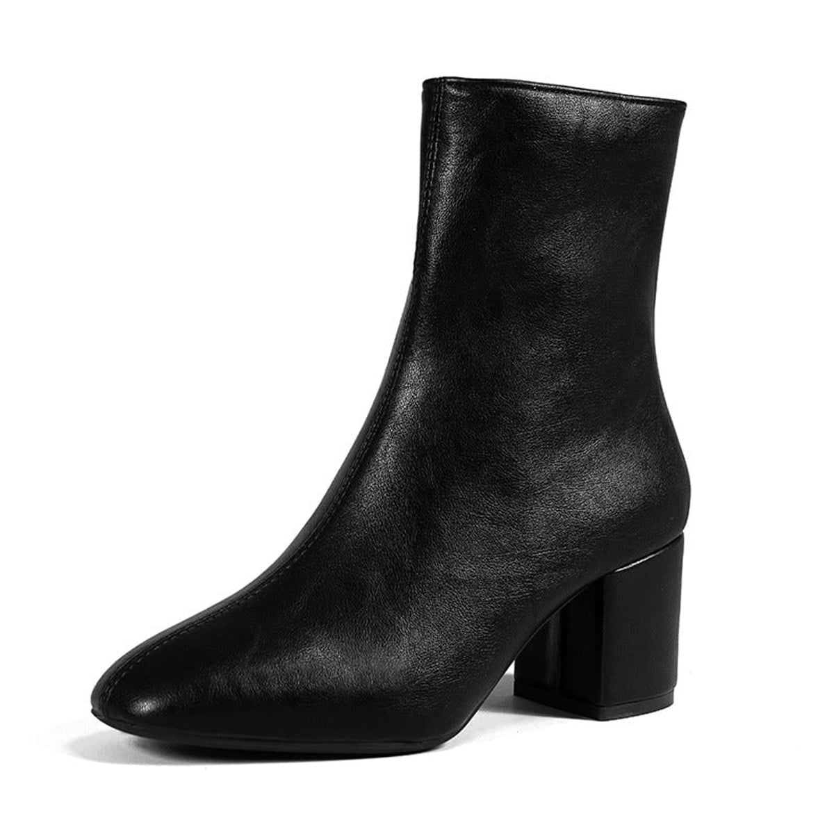 Ankle Boots with Block Heel and Side Zipper - Image 5