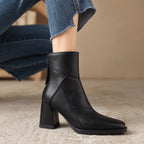 Ankle Boots with Chunky Heel Design and Folded Cuff - Image 1