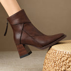 Ankle Boots with Chunky Heel Design and Folded Cuff - Image 6
